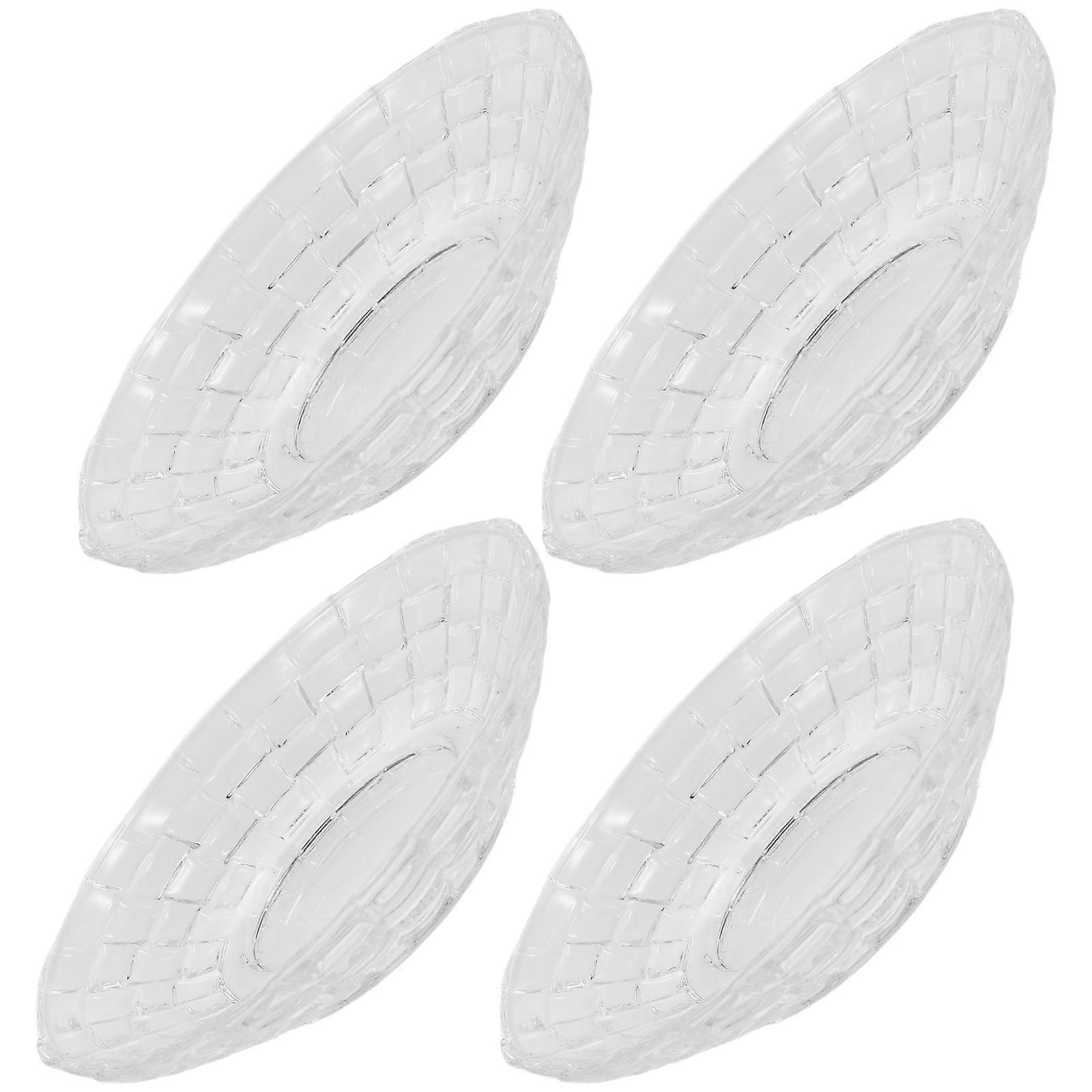 Multi-Use Glass Snack Plate for Serving 8Pcs Transparent Dessert Dishes