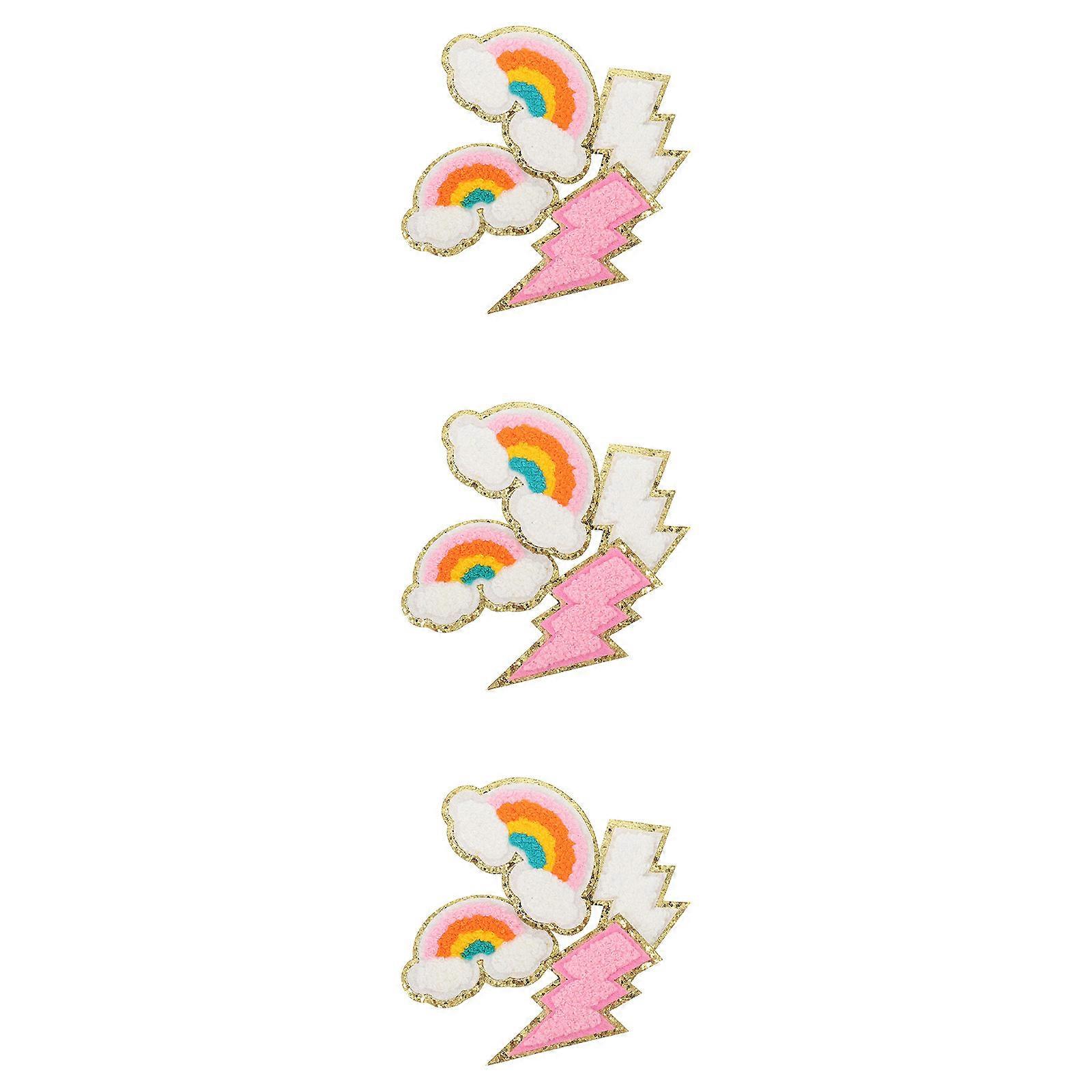 Embroidered Patch Iron on Patches for DIY 14Pcs Cartoon Rainbow Applique