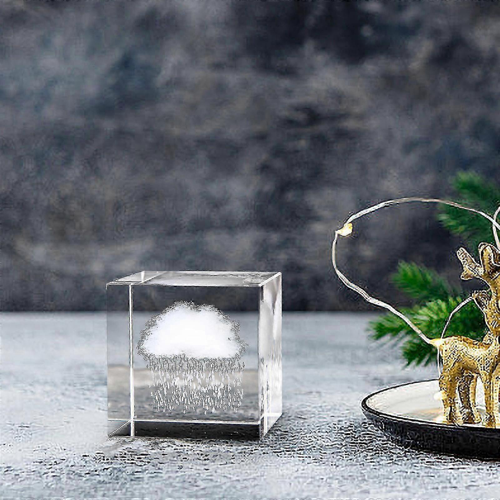 Crystal Carved With System Clouds Heart-shaped Desktop Gift Ornaments 241626