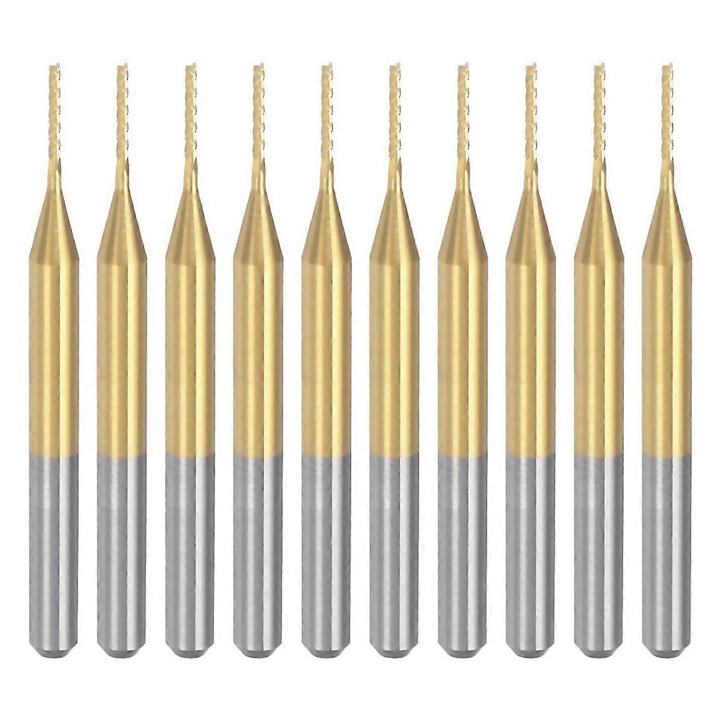 For 10pcs Titanium Coat Carbide For Pcb Machine 18 Inch Shank