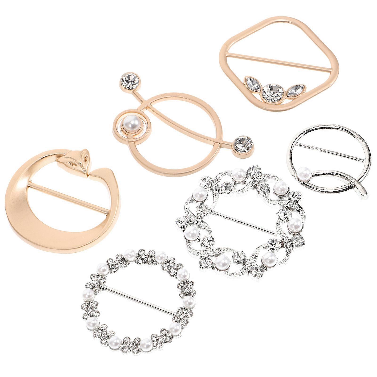 Διακοσμητικά μεταλλικά κλιπ πουκάμισου για ρούχα 6 τμχ Κλιπ μπλουζών με στρας