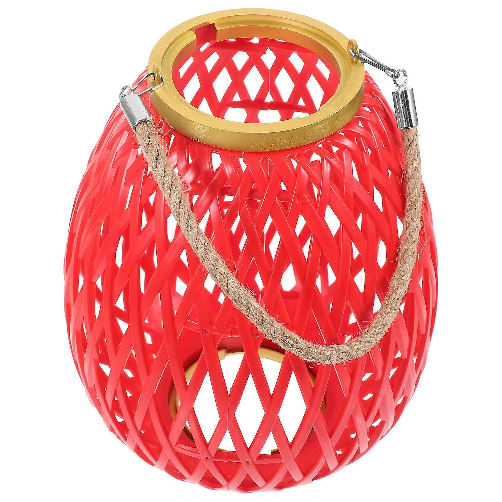 Lamp Accessory Woven Small Lampshade for Lantern Making 2Pcs Red Hemp Rope