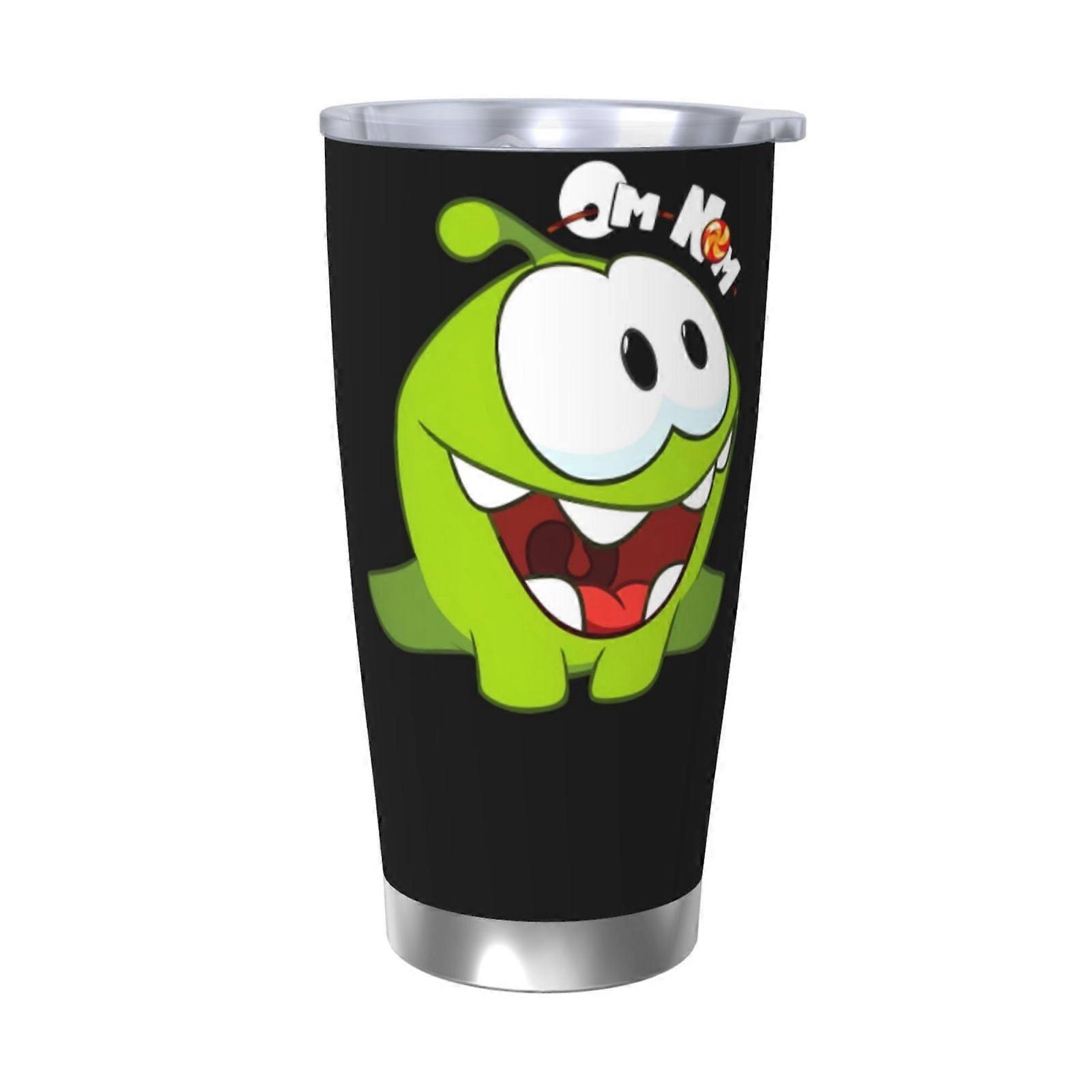 Om Nom StoriesKubek o pojemności 20 uncji, izolowany próżniowo kubek podróżny do kawy ze stali nierdzewnej, kubek podróżny kubka do kawy z pokrywką kubek termiczny na zewnątrz