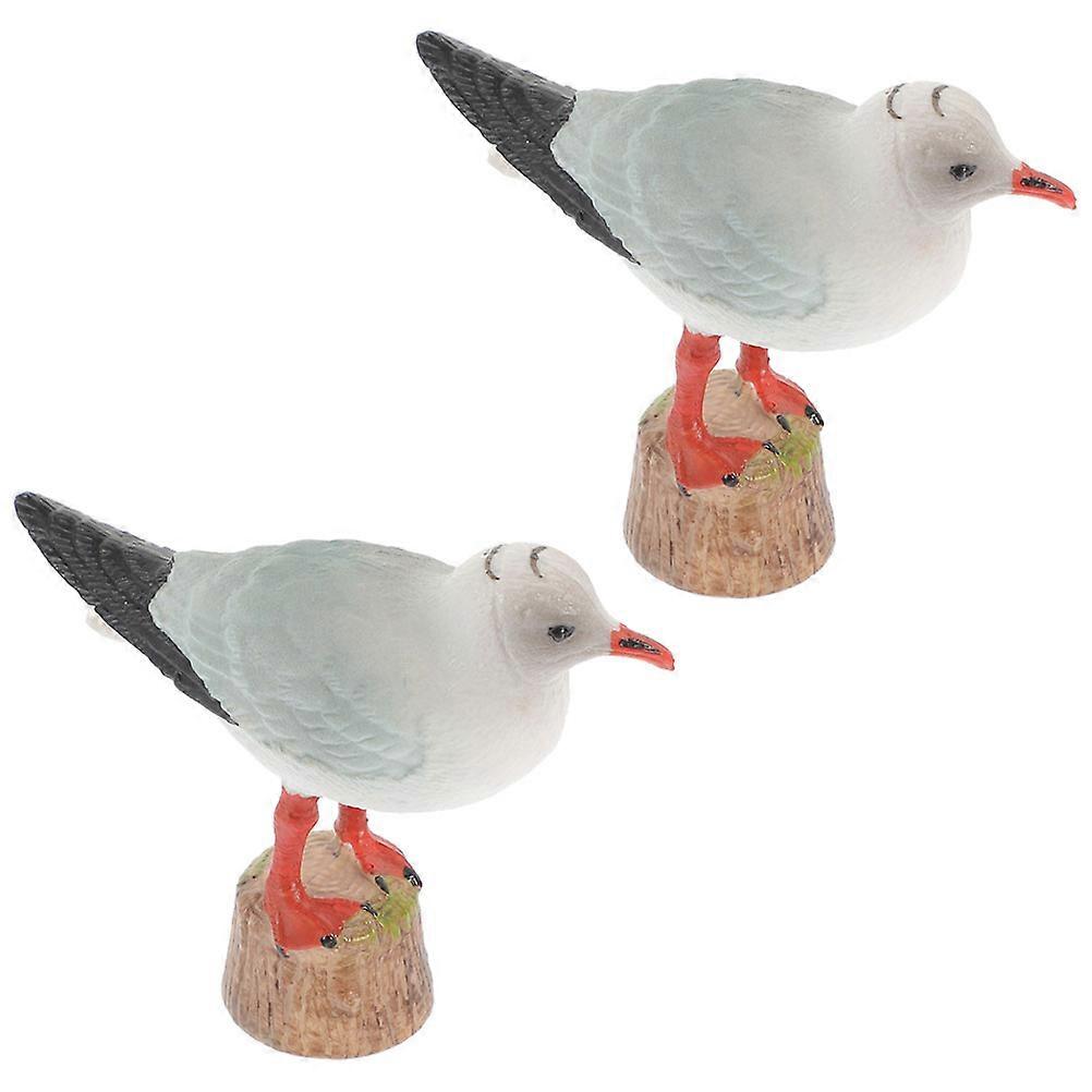 Miniature Nautical Birds Seagull Ornament For Garden And Home Decor In Multi Color Includes 2Pcs