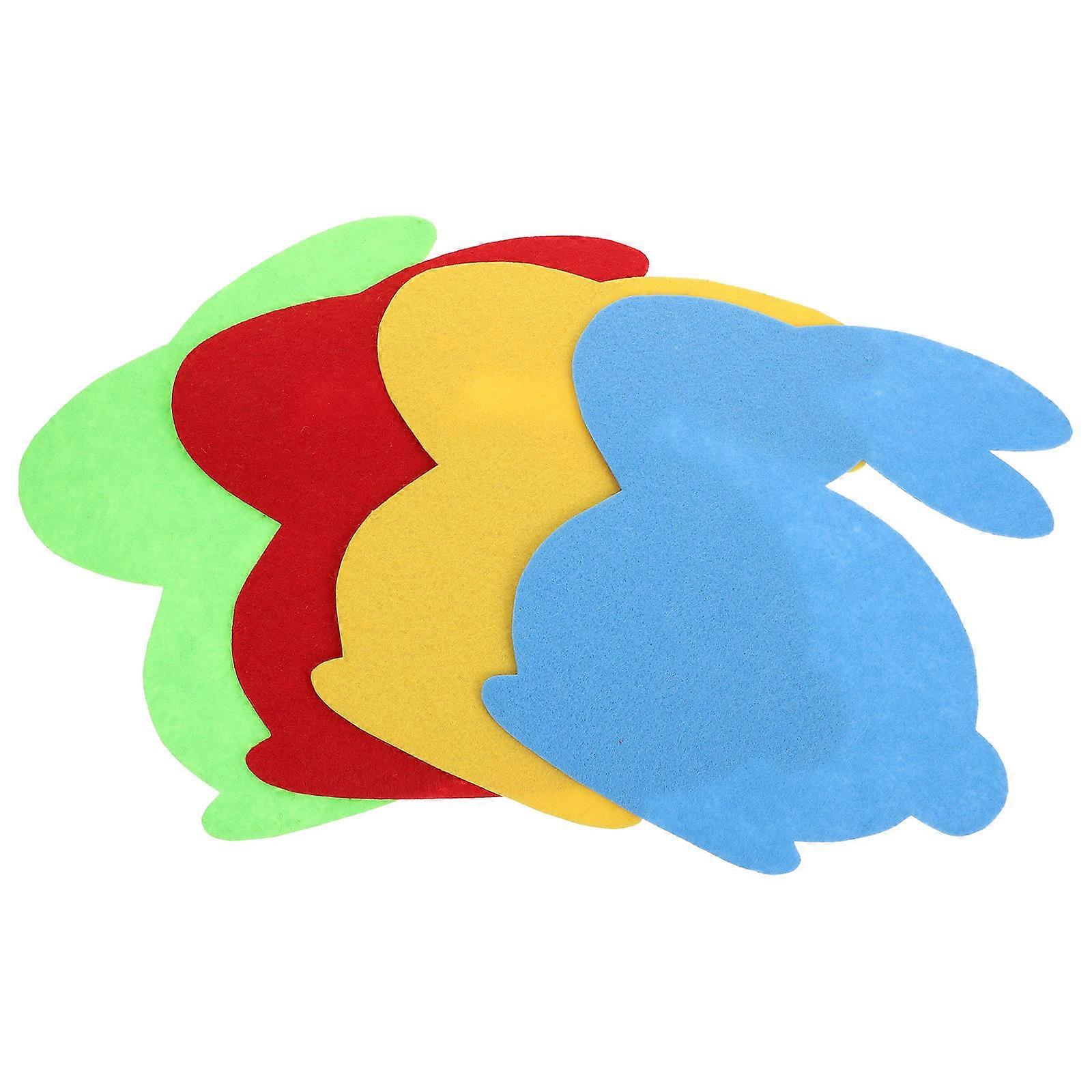 Tapetes de tecido com isolamento térmico, jogos americanos com tema de coelho para restaurantes, 23,5 x 23,5 cm, 4 unidades