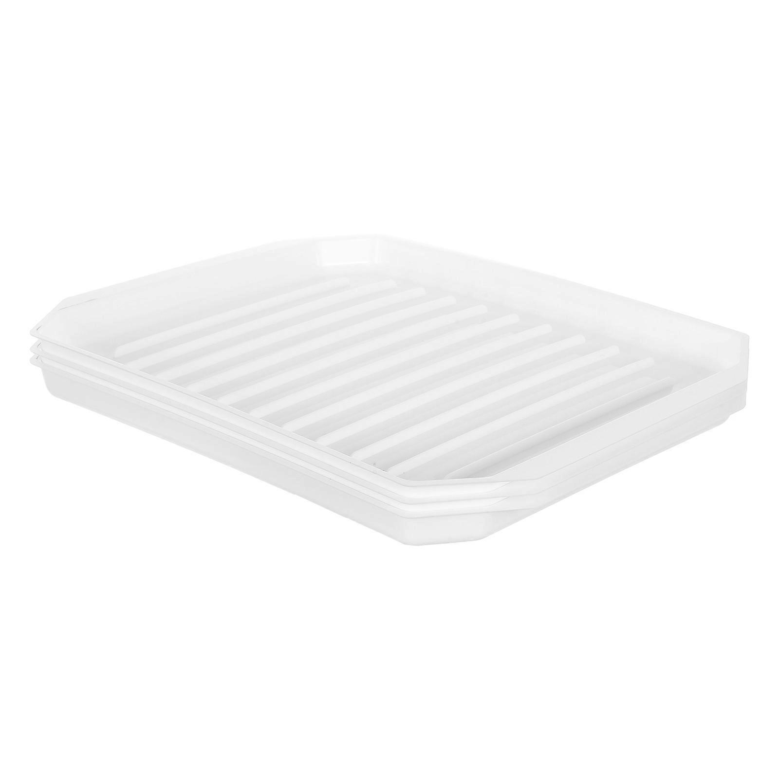 Oven Grilling Rack Baking Pan for Home Kitchen White Pp Material Baking 3Pcs