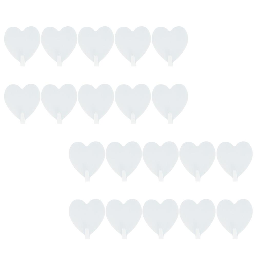 Stainless Steel Bathroom Hooks Heart-Shaped Hooks Practical 60Pcs