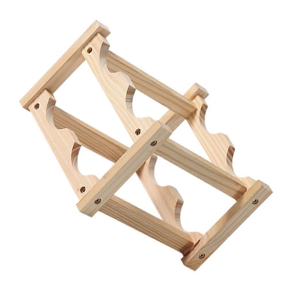 Wood Rack Display Shelf Double-Layers Home Bar Adults Synthetic Material 1Set