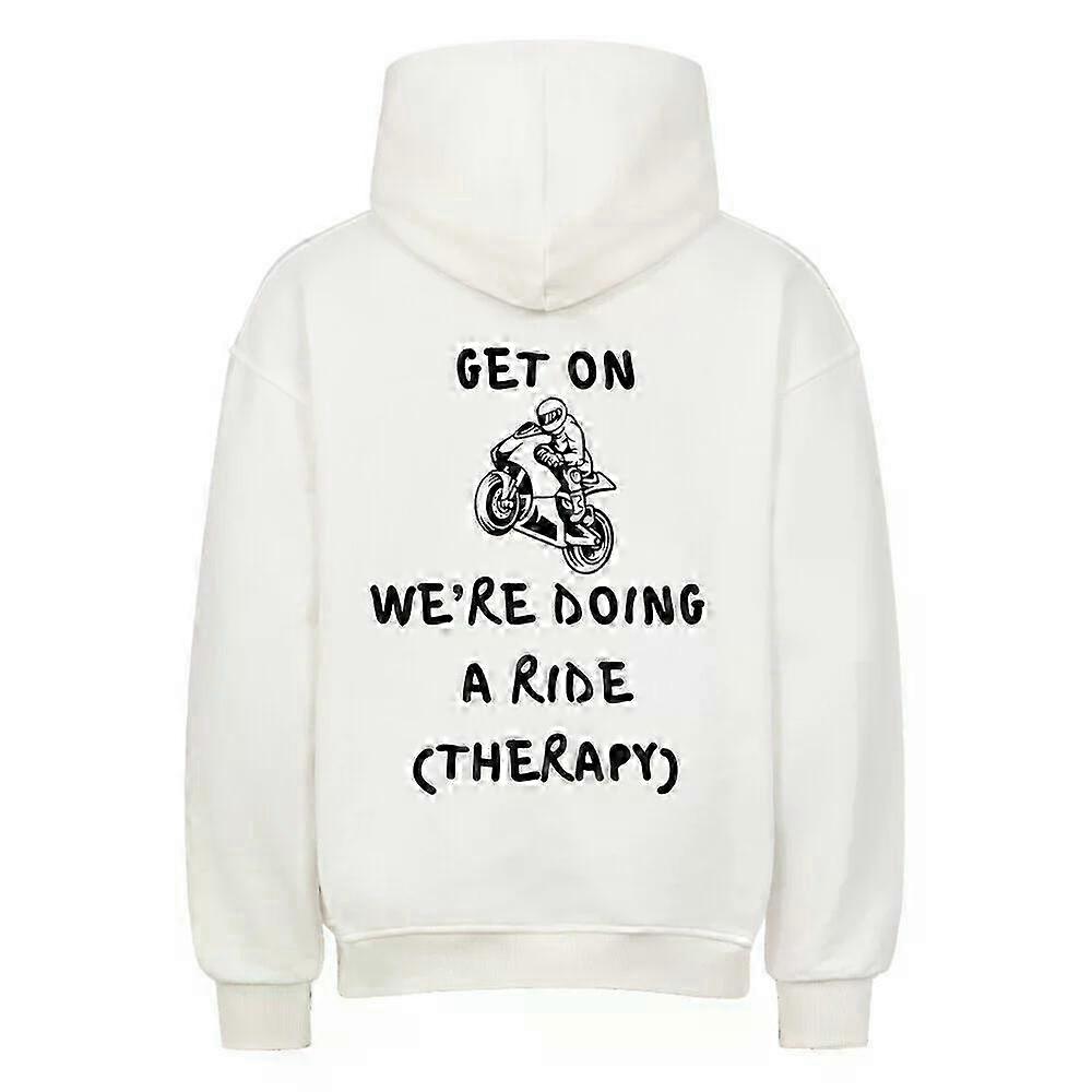 Get On White Hoodie Pullover Rockinstone