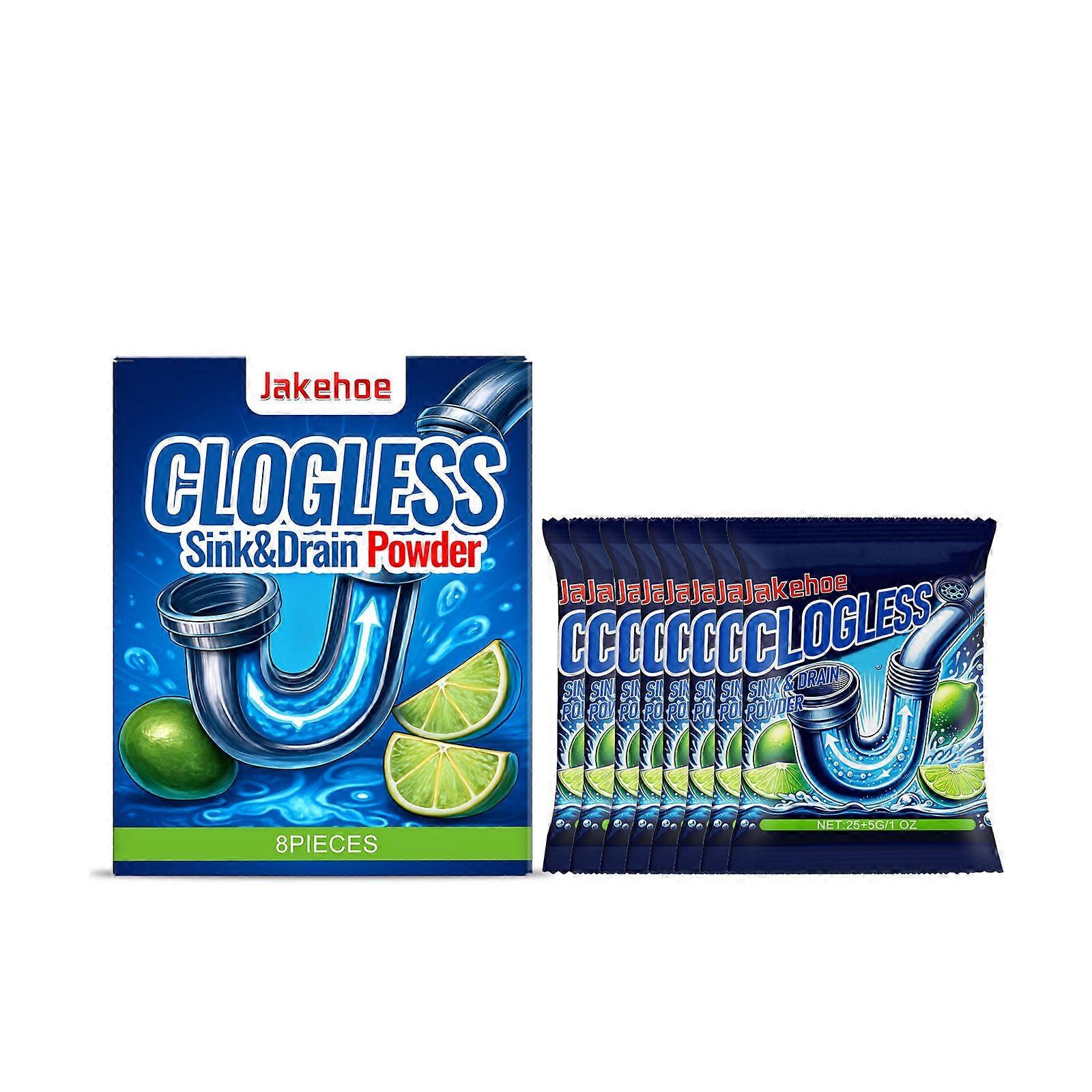 Drain cleaning powder for kitchen sink drains, bathroom pipes, various clogs