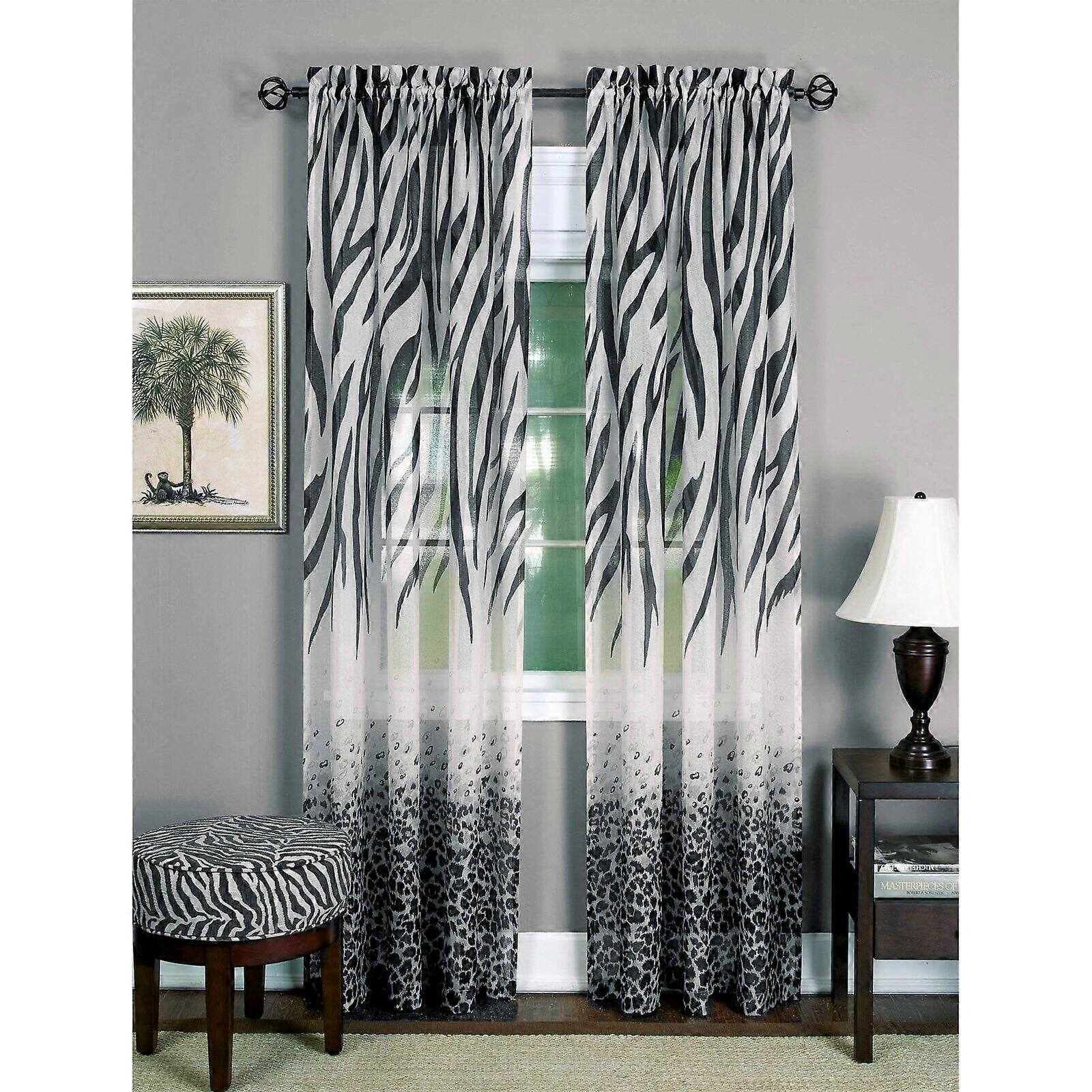Achim Kenya Window Curtain Panel - 50x84 - Black/Multi-Color:Brown/Multi,Size:84X50