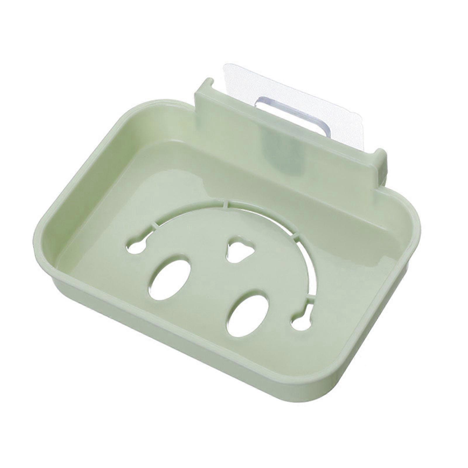 Bathroom Wall Mounted Soap Dish, Durable PP Material with Drain Holes, Space Saving, Easy to Clean for Bathroom Kitchen