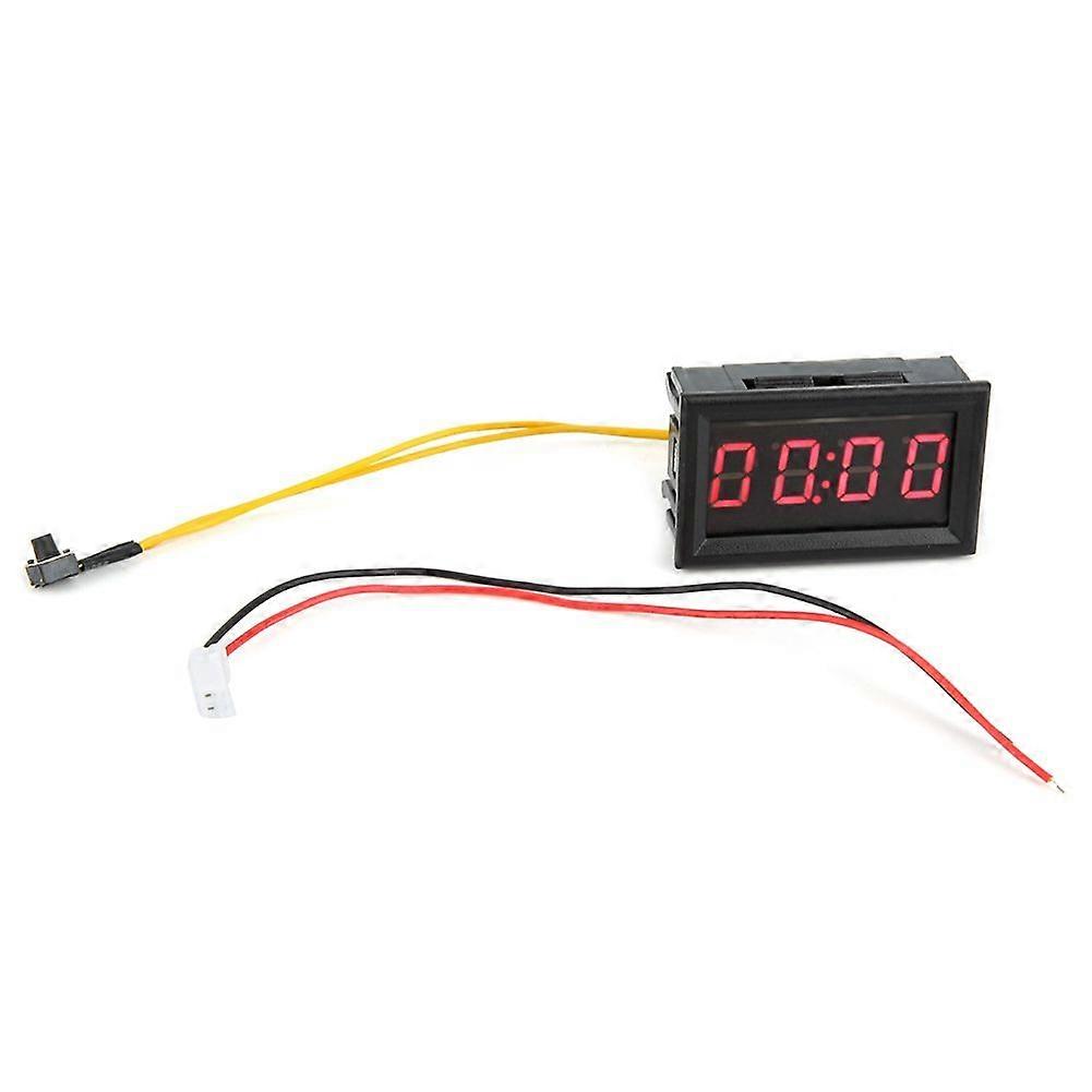 LED Electronic Digital Luminous Car Watch Clock Accessory Decoration (Red)