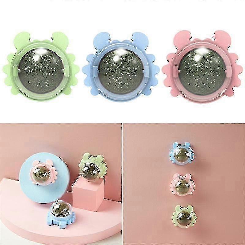 3pcs Stay Crab Cat Mint Catnip Toys Rotating Catnip Ball Molars Teeth Cleaning Cat
