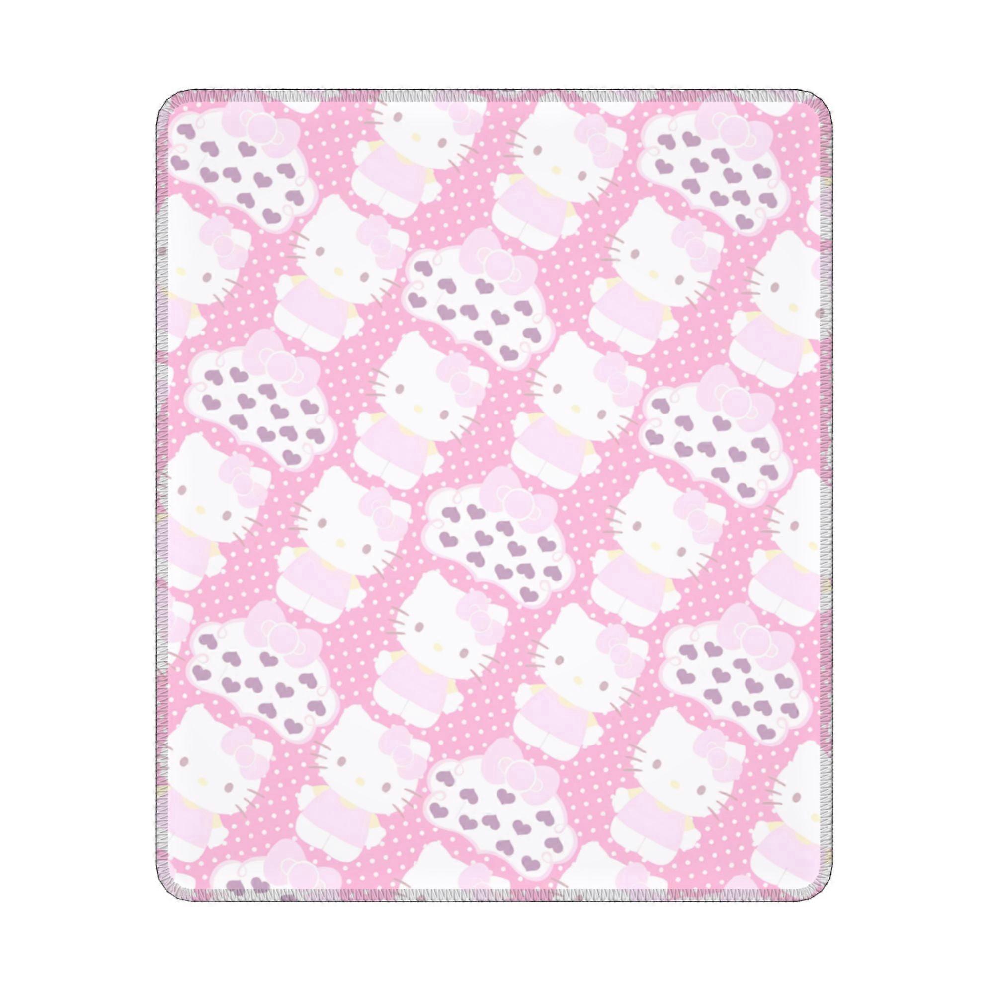 Hello Kitty Anti-slip Rubber Mouse Pad Square Waterproof Desk Pad Suitable for Desktop Decoration Desk Accessories 10x12in (Horizontal)