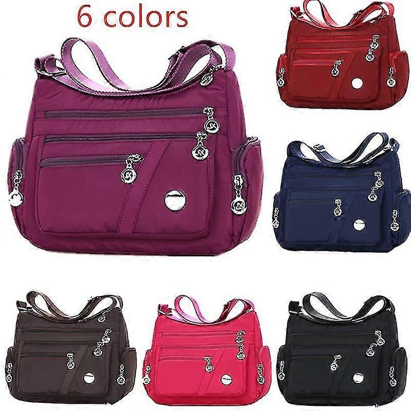 6 colori impermeabile nylon bag fashion women single shoulder bag crossbody bag Nero