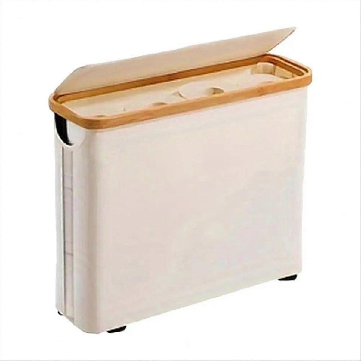 Toilet Paper Storage Basket with Lid Large Capacity Breathable