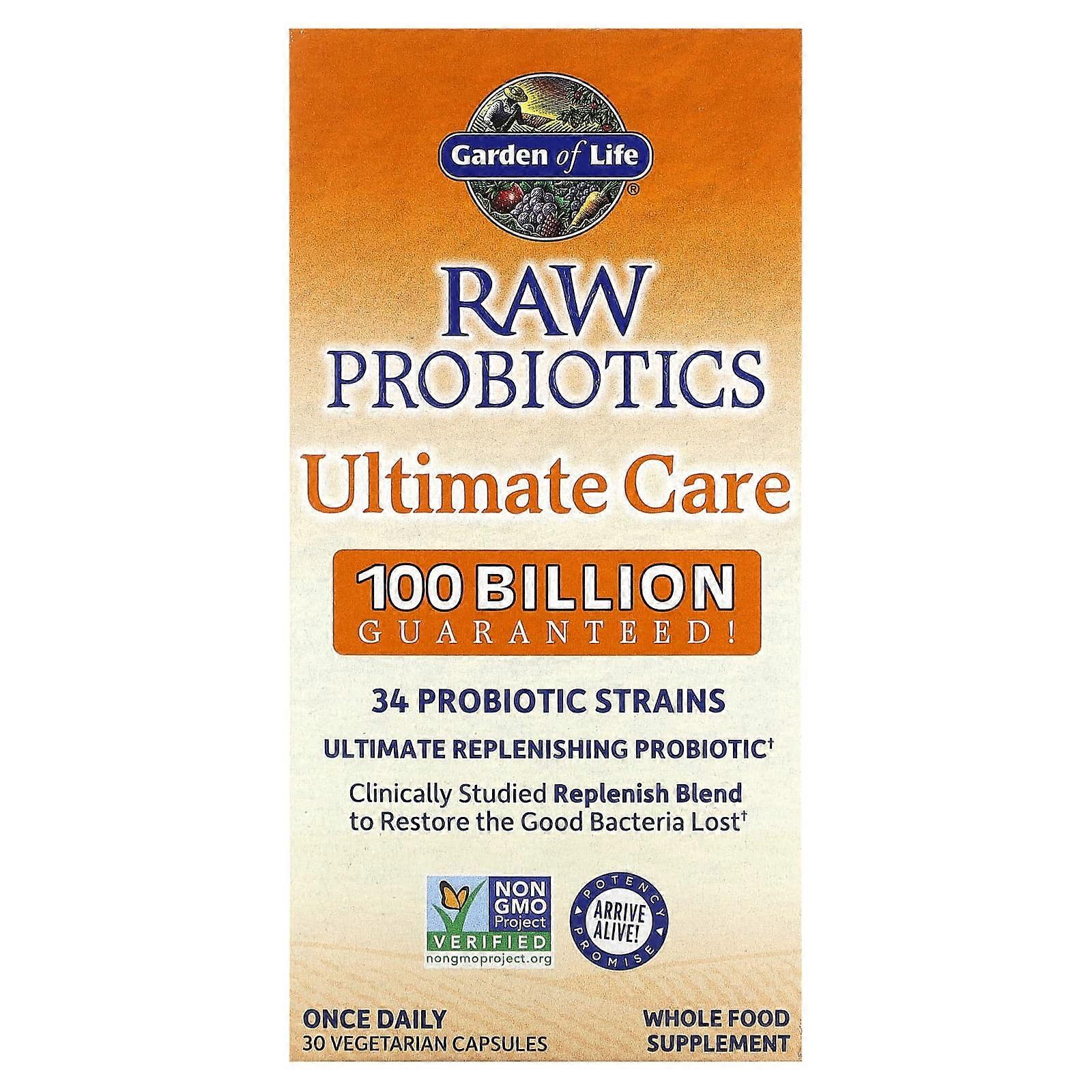 RAW Probiotics, Ultimate Care, 30 Vegetarian Capsules