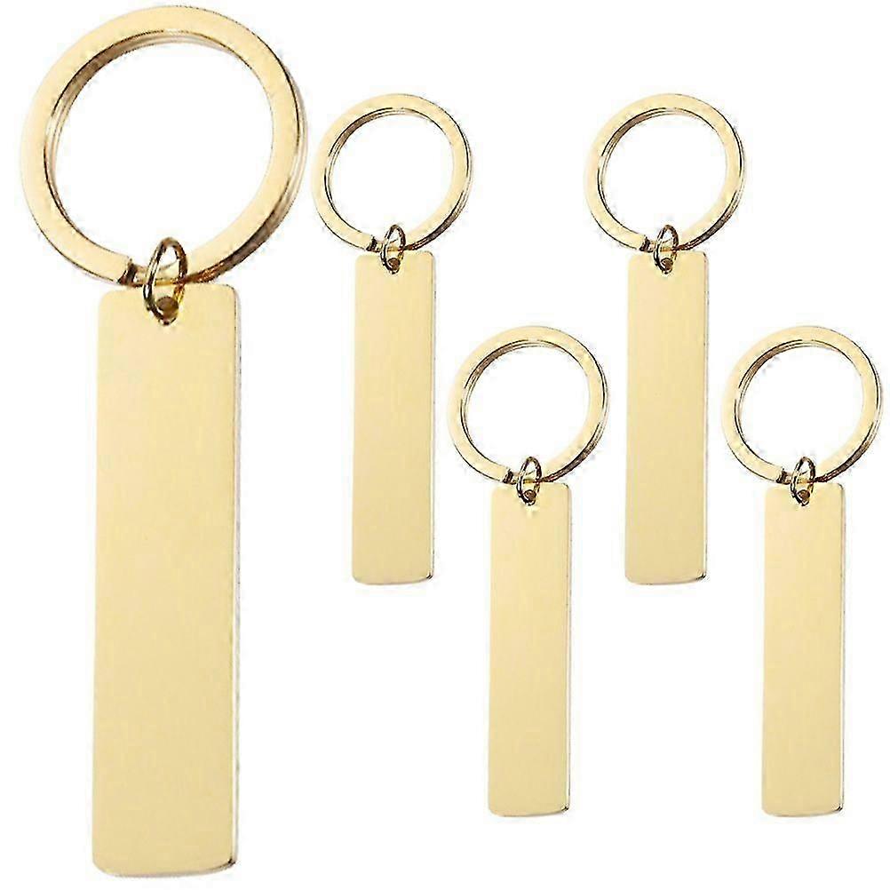 5pcs Blank Stainless Steel Key Chain Blank Keychain Blank Key Ring Key Tags For Number Tag