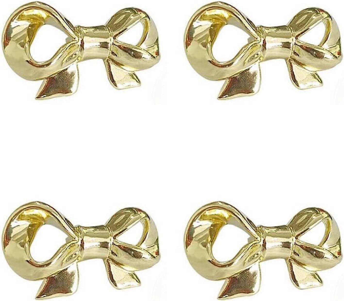 Gold Bow Pulls for Drawers Solid Bow Cabinet Bow Knobs for Dresser Bow Drawer