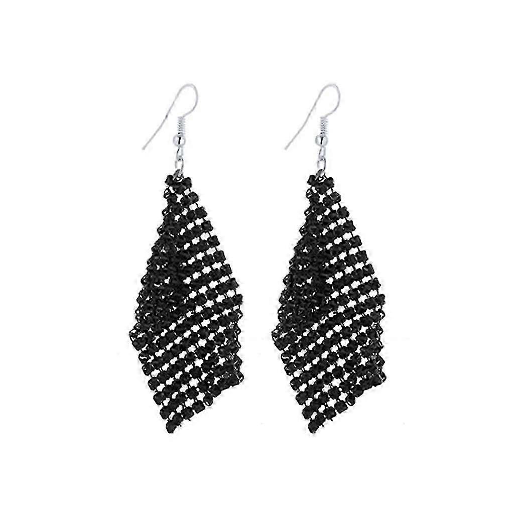 Long Sequins Hook Tassel Drop Earrings for Women's