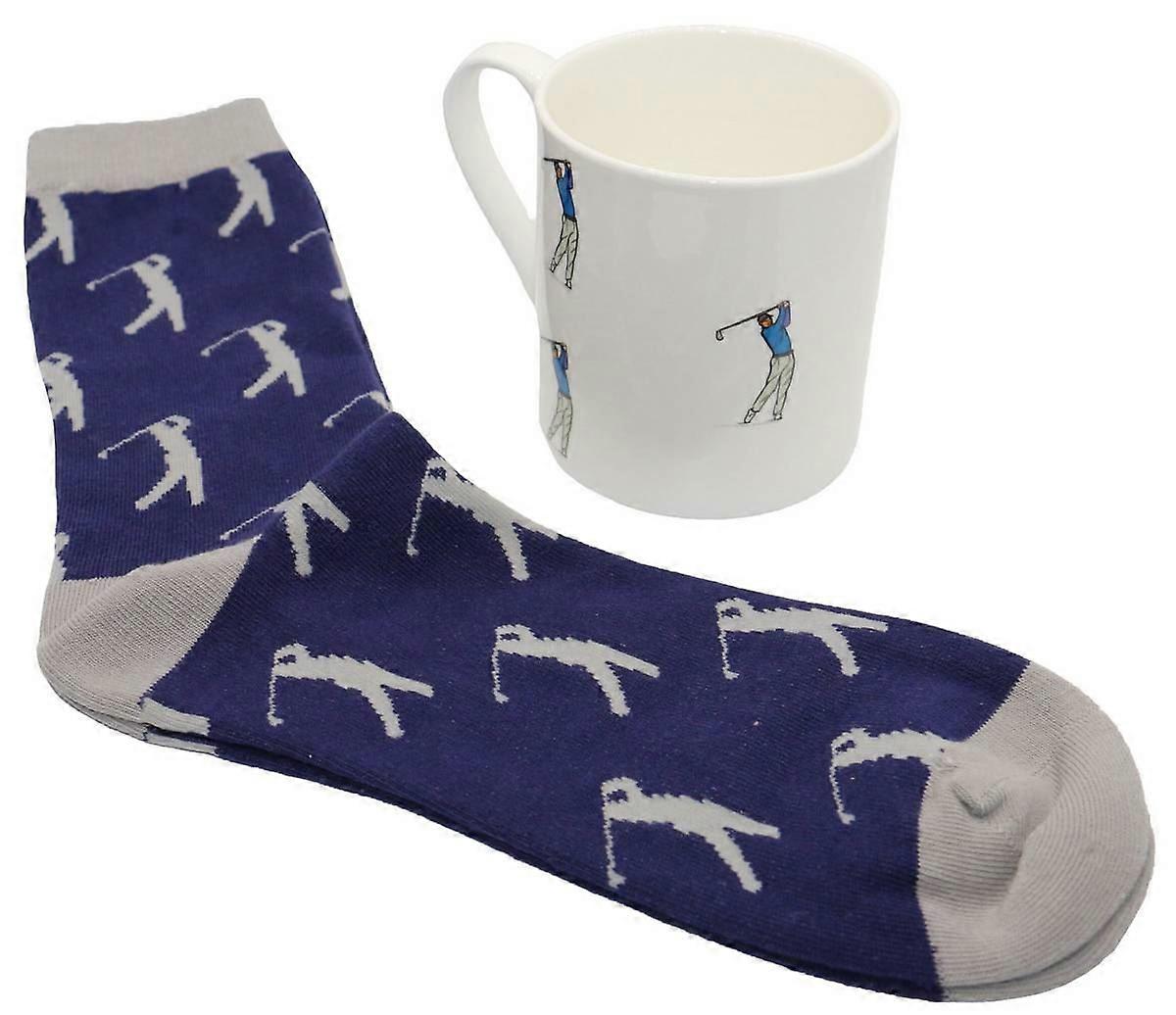 David Aster Golf Mug and Sock Set - White