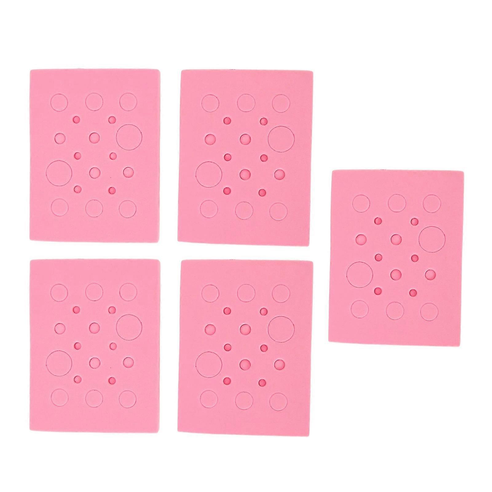 5pcs Round Foam Test Tube Rack Easy Removal Reusable Floating Centrifuge Tube Holder for 0.2ml 0.5ml 1.5ml 2ml Test Tubes Pink 18 Holes 