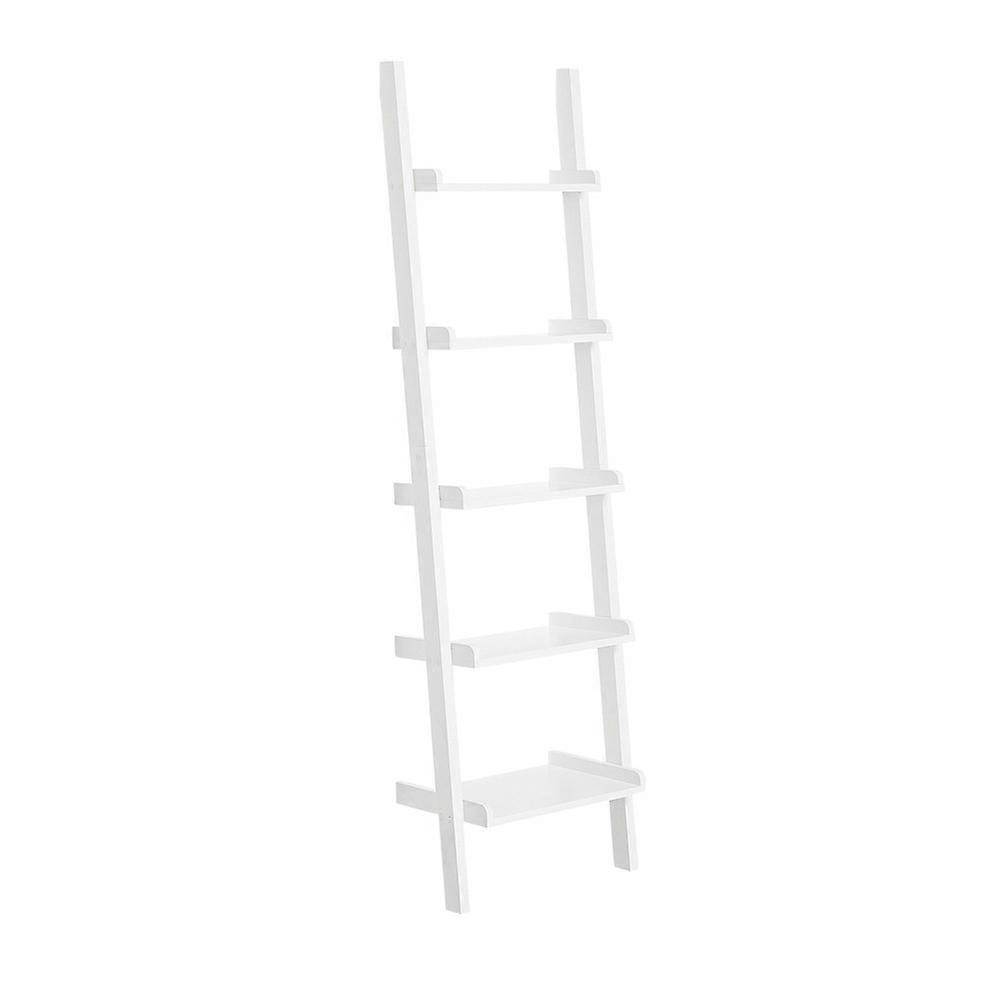 SoBuy FRG17-W, Libreria moderna in legno a 5 livelli con ripiano a scala bianca Bianco 56x33x189cm