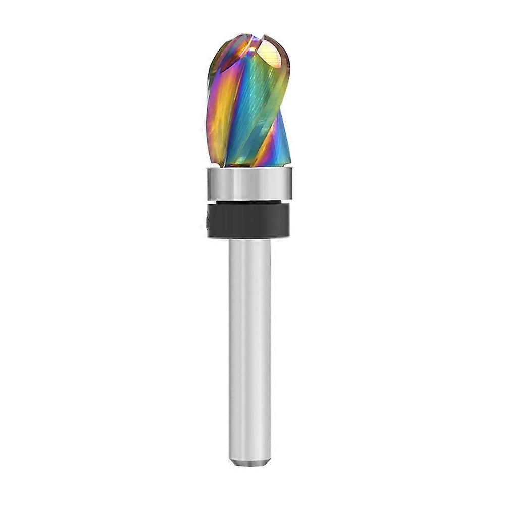 Industrial Strength Router Bit Three Flute Configuration Rainbows Wear Proof Coating Fit for Furniture Making Woodcraft Multicolor