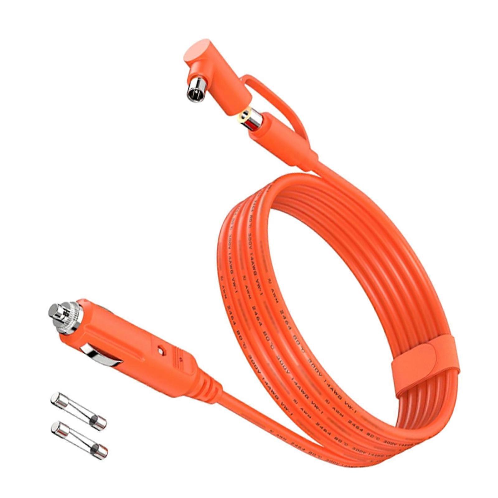 Automotive Charging Cord Lighter Power Cable Plastic Texture for Multiple Car High Efficiency Power Delivery System  Orange yellow