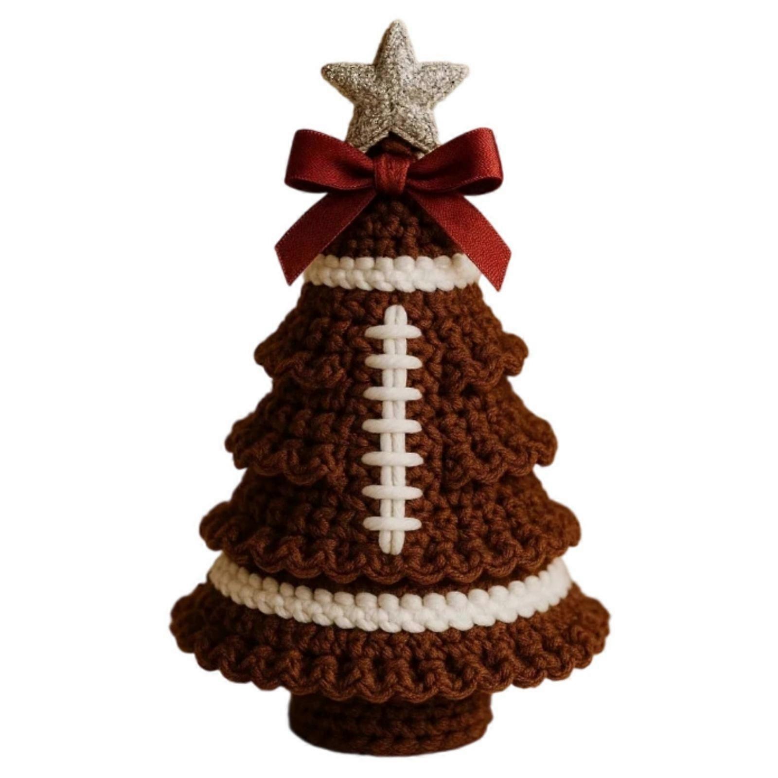 Crochet Christmas Tree Ornament Set For Beginner Adult Handmade Craft With Step-by-Step Tutorial Instruction Hook Yarn Multicolor