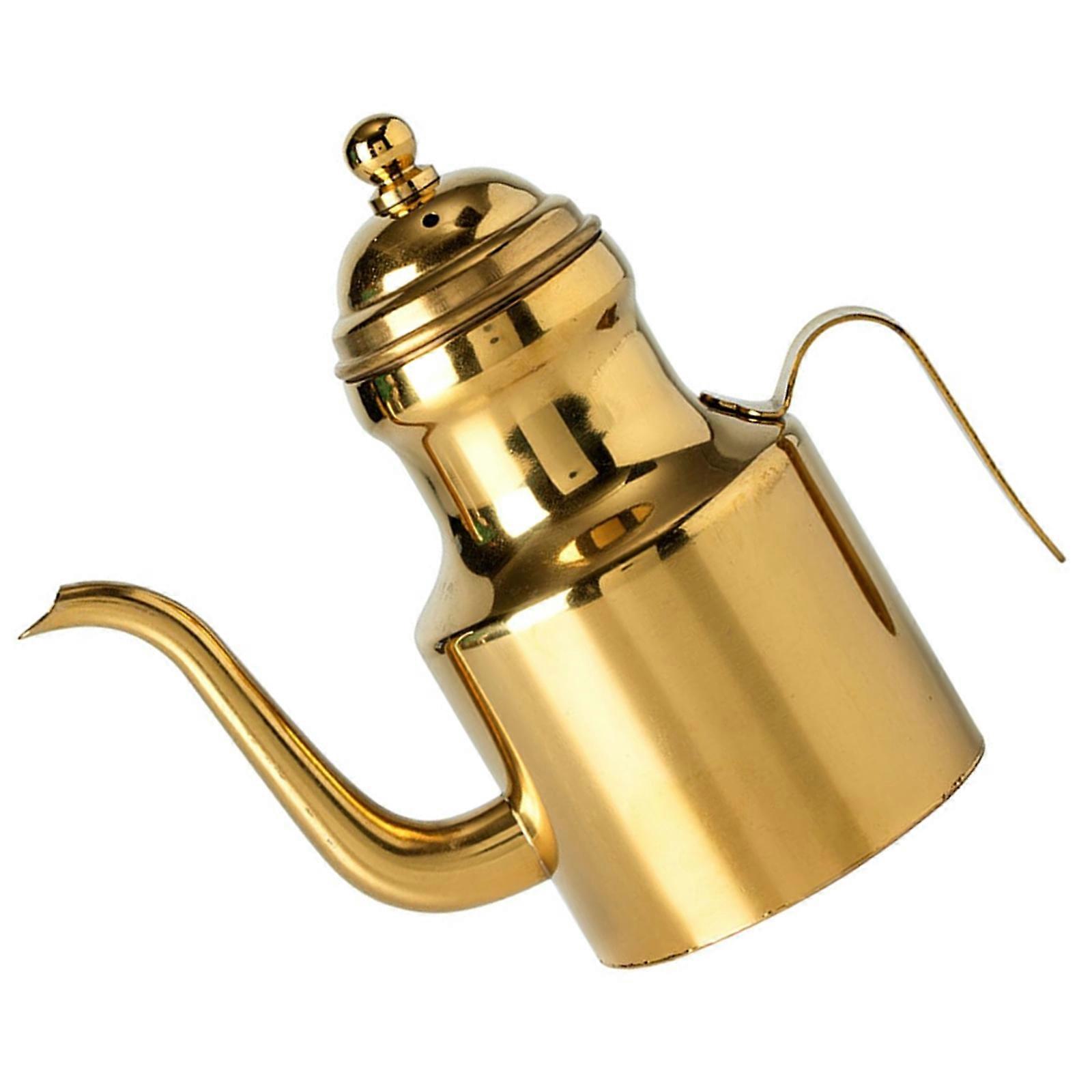 Multi Purpose Oil Dispenser With Leak proof Spout Stainless Steels Condiment Storage Container Practical Kitchen Tool  gold