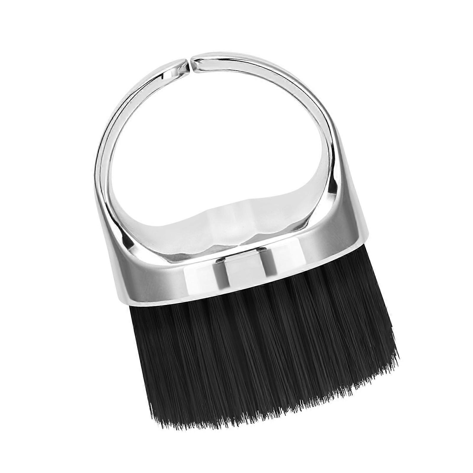 Men Beard Grooming Brush Irritating Fibers Handle Design Combing For Home Or Travel  Silver