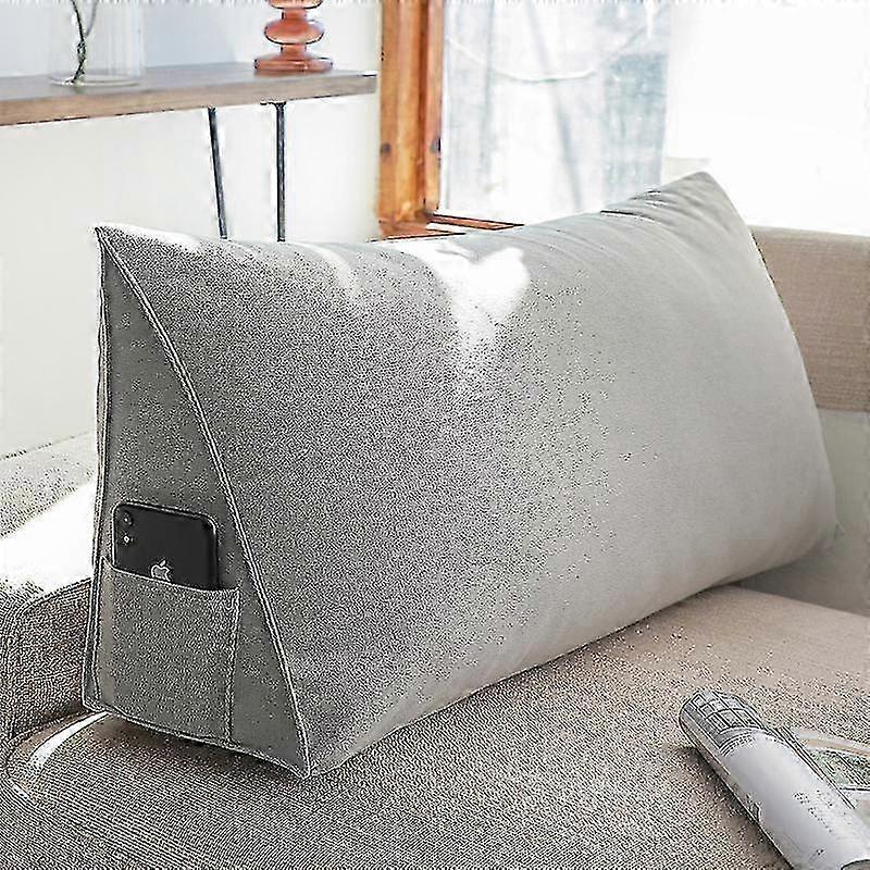 Back support pillow for bed, triangular wedge cushion