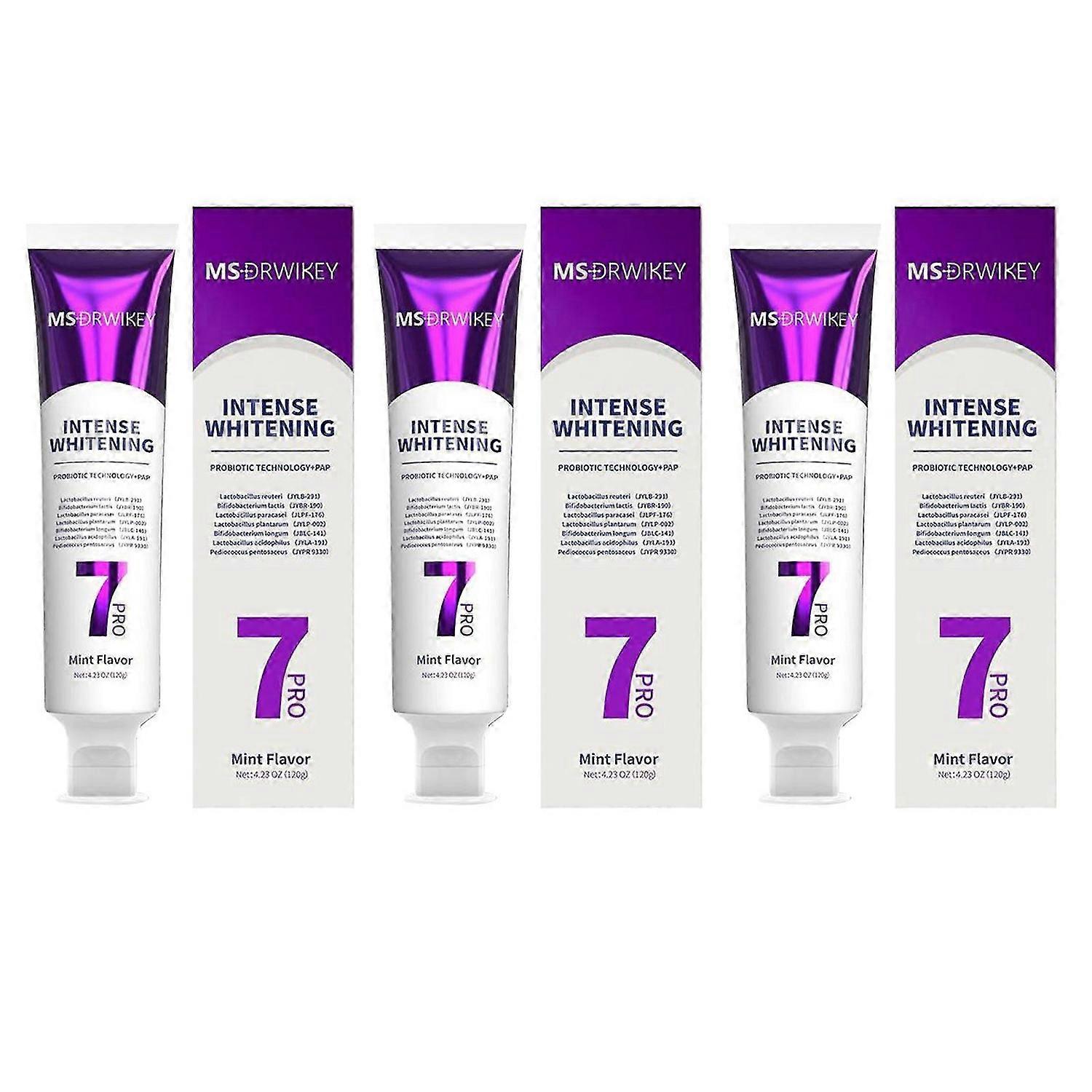 7-Pro Intensive Toothpaste, 7PRO Intense Whitening Toothpaste with 7 Probiotics, Stain Removal & Fresh Breath