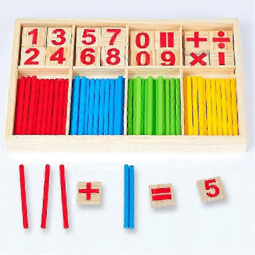Children Learning Math Wooden Educational Toy Digital Stick Teaching Aid Mathematics Enlightenment Knowledge
