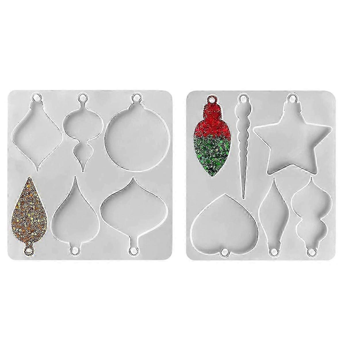 Christmas Ornament For Resin, Bauble Silicone , Star Bulb Round Ornament Resin Mold