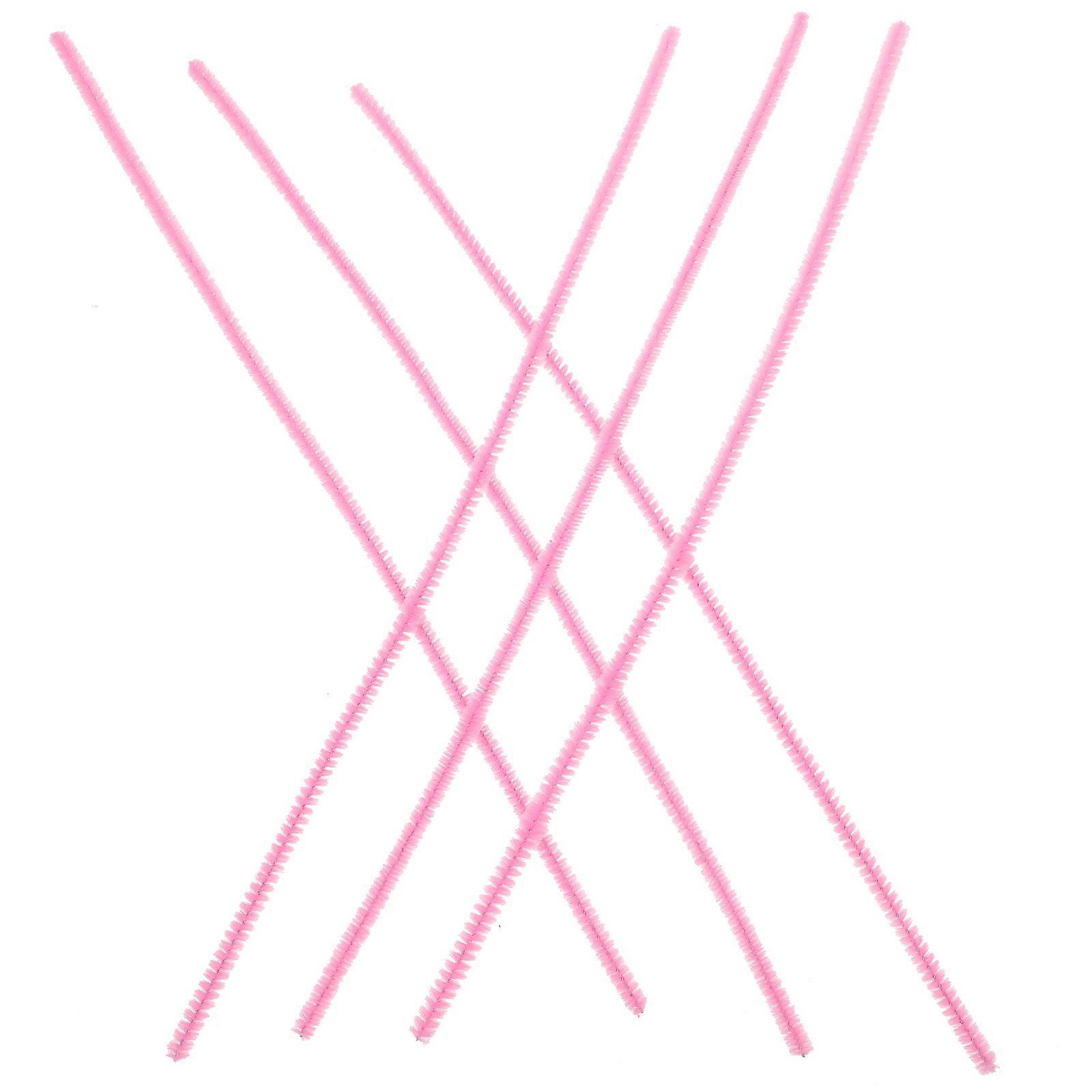 Chenille Stems Twisted Stick for Kids Playing 100Pcs Plush Pink Craft Making Sticks