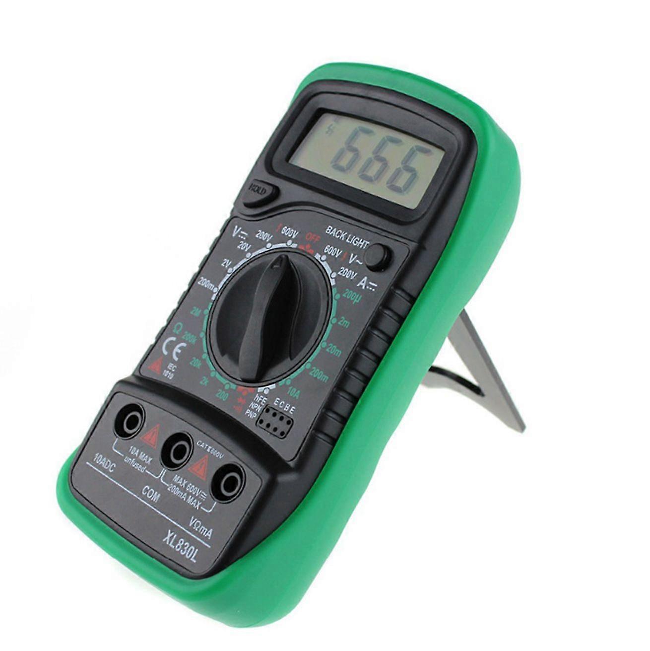 Digital Multimeter, Voltmeter Ammeter Ohmmeter Circuit Checker with Backlight LCD Test Leads, Portable Multi Tester Measures   AC DC Voltage Current R