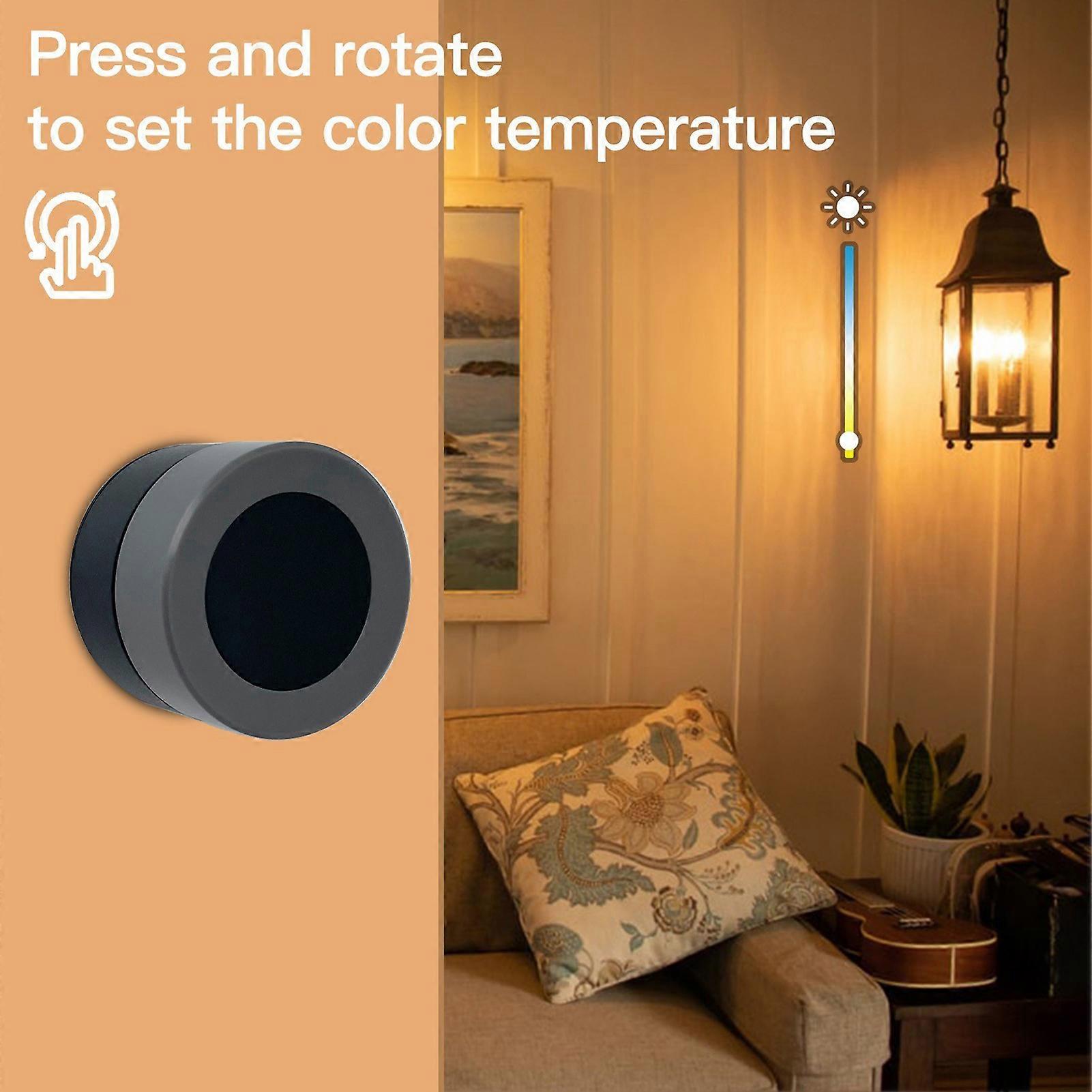 SUSUchens Smart Switch Wireless Remote Control Compact Size Easy to Install Mode Adjustable Thermostat Light Bulb Intelligent Switch Controller Black