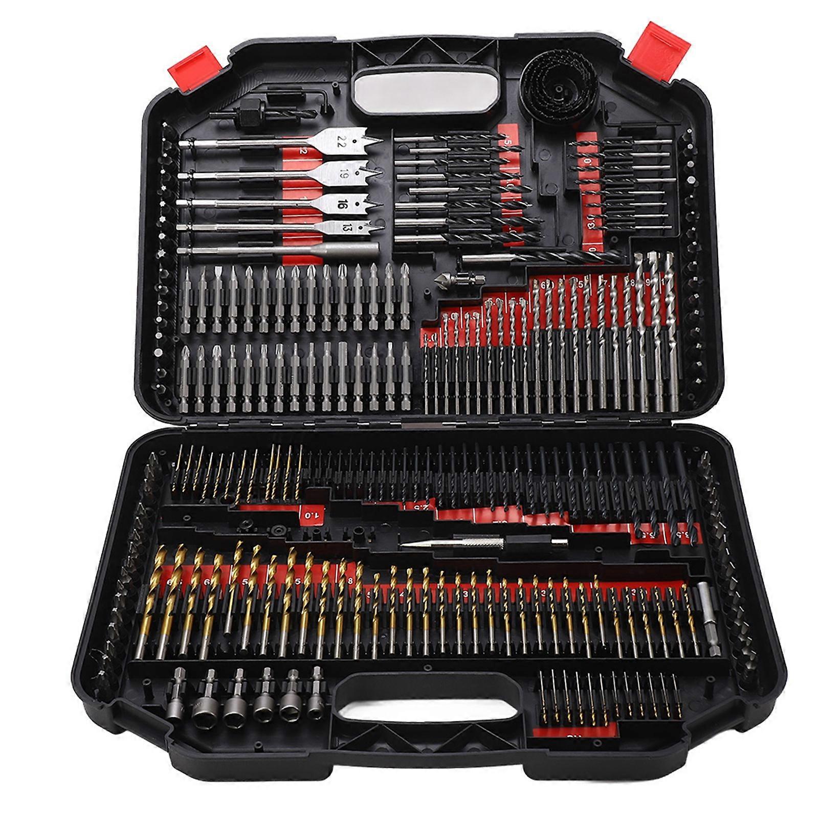 246PCS/set Multifunctional Combination Drill Bit Screw Bits Set Kit with Black Plastic Box Multifunctional Drill Bits Set