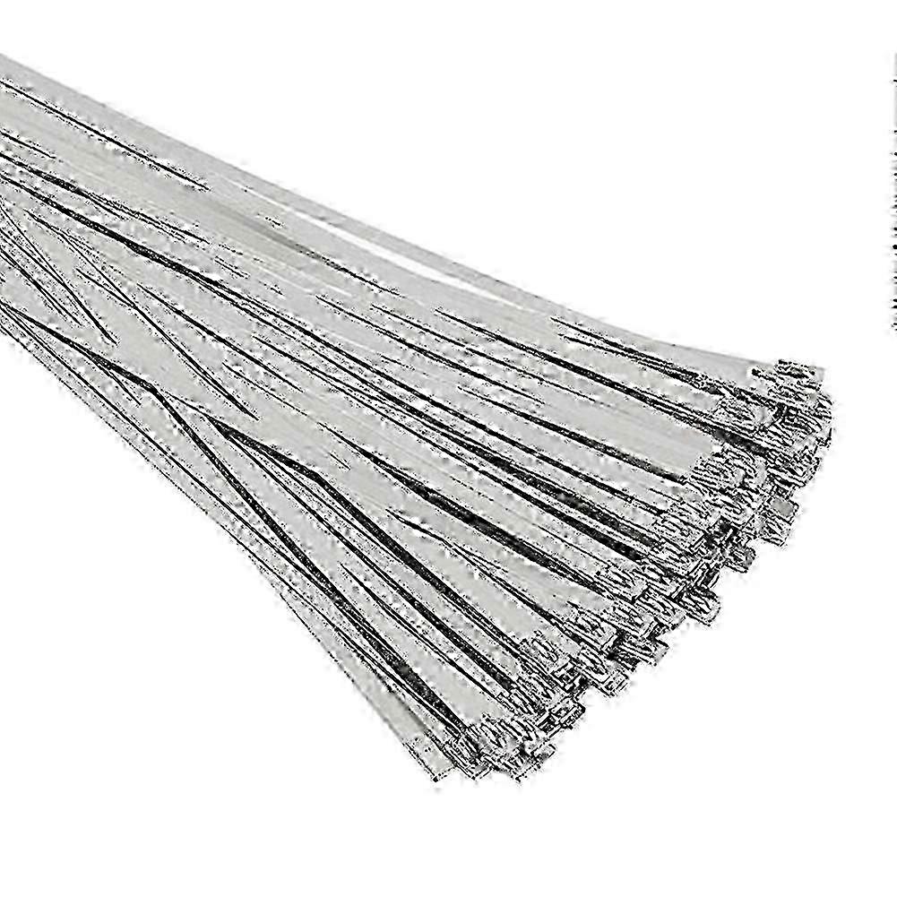 100pcs Multi-purpose Locking Cable Metal Zip Ties Stainless Steel Self Locking Zip