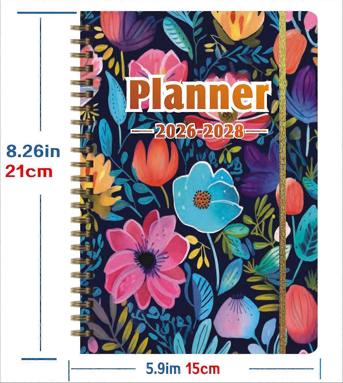 2026–2028 A5 Weekly Planner, English Spiral Schedule Book, 3-Year Productivity Notebook
