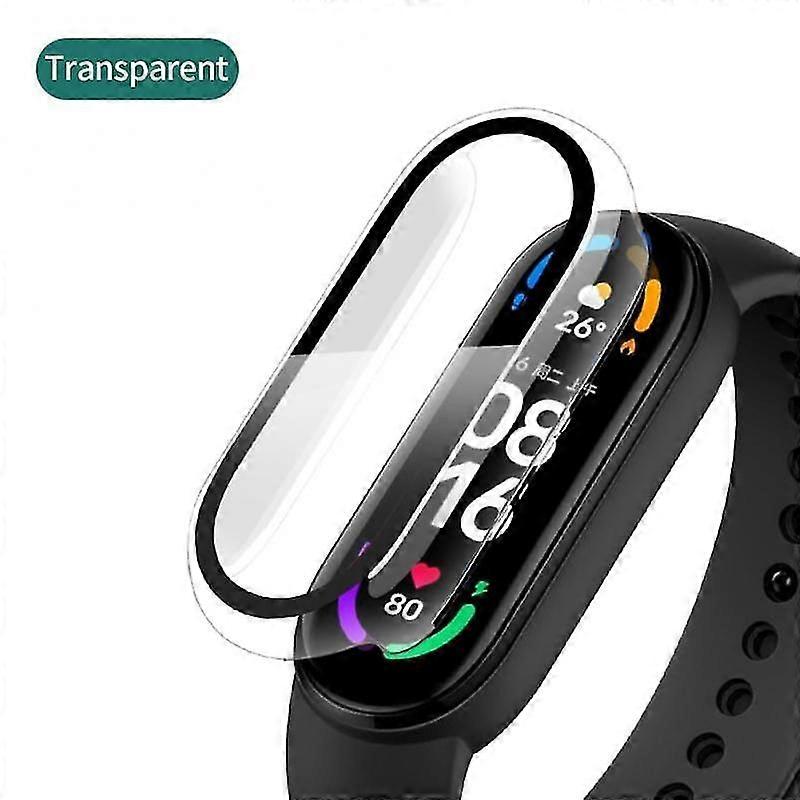 Full Coverage Protective Cover 2in1 For Miband 7 Band Nfc Screen Protector Case Tempered Glass