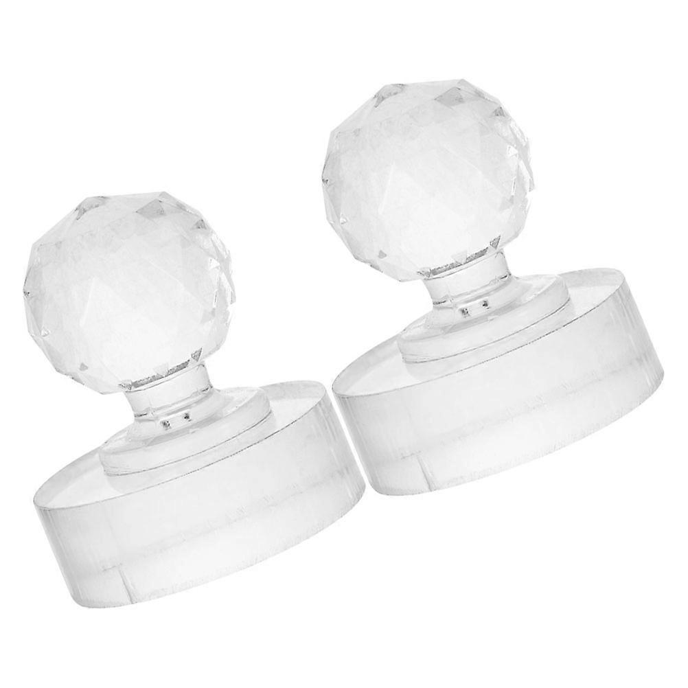 Acrylic Blusher Press Stamp Tool for Makeup Use 2Pcs Transparent Cosmetic