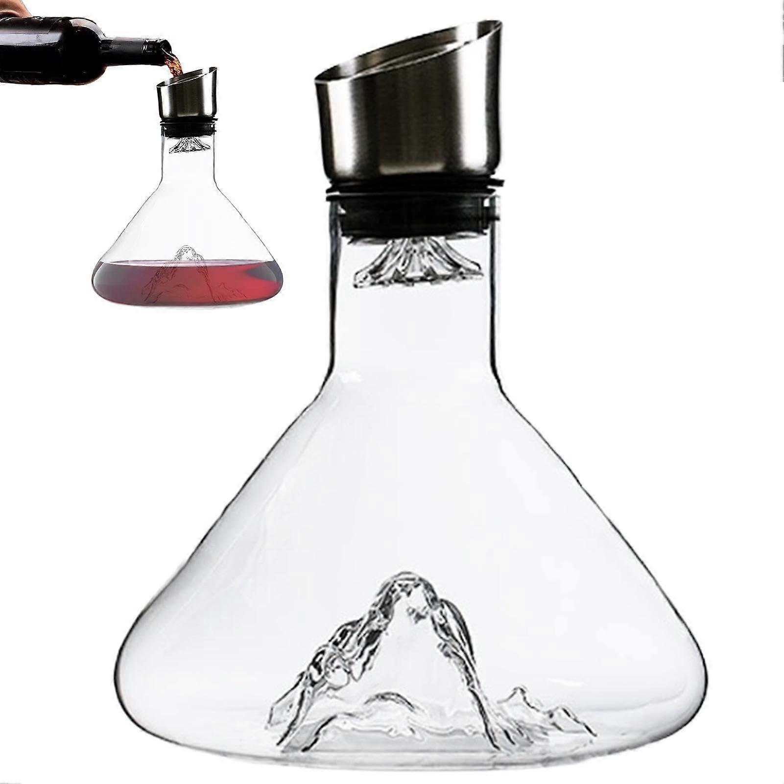 Wine Decanter with Aerator 1500ml Clear Glass Carafe for Red Wine Serving