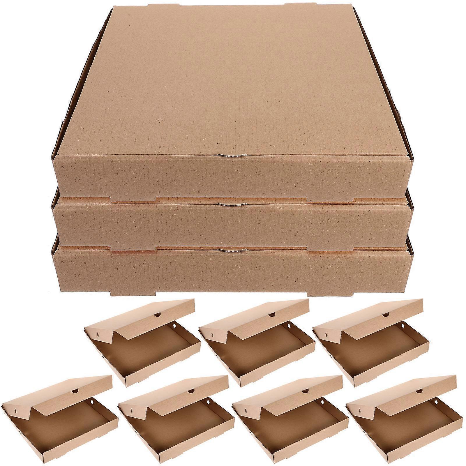 Pizza Boxes Corrugated Paper for Take Out 10Pcs Light Brown Pizza Holders