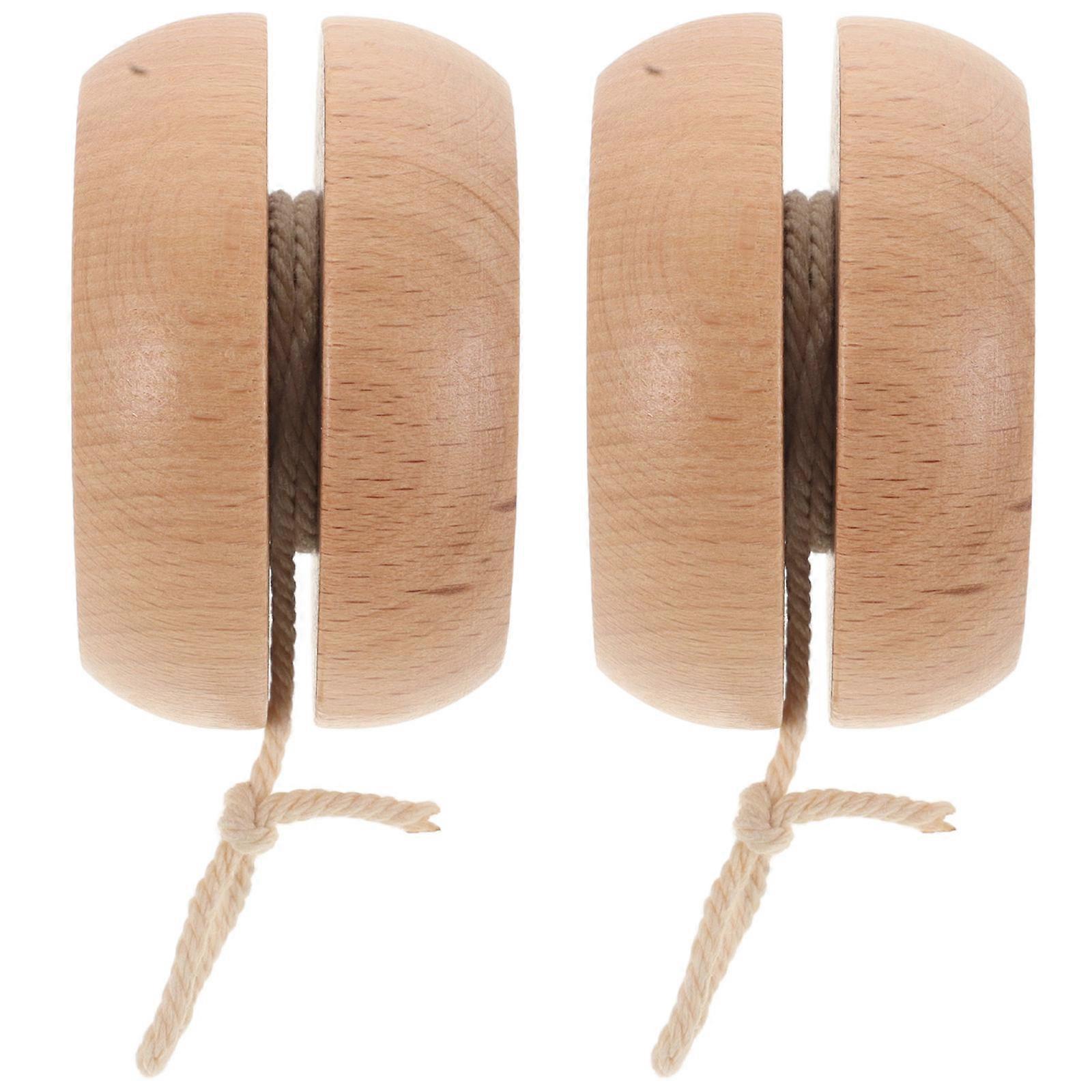 Wooden Yoyo Toy for Kids Playing Lightweight Portable with Adjustable String Length 2 Pieces