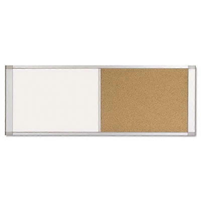 Combo Cubicle Workstation Dry Erase/Cork Board, 36x18, Silver Frame
