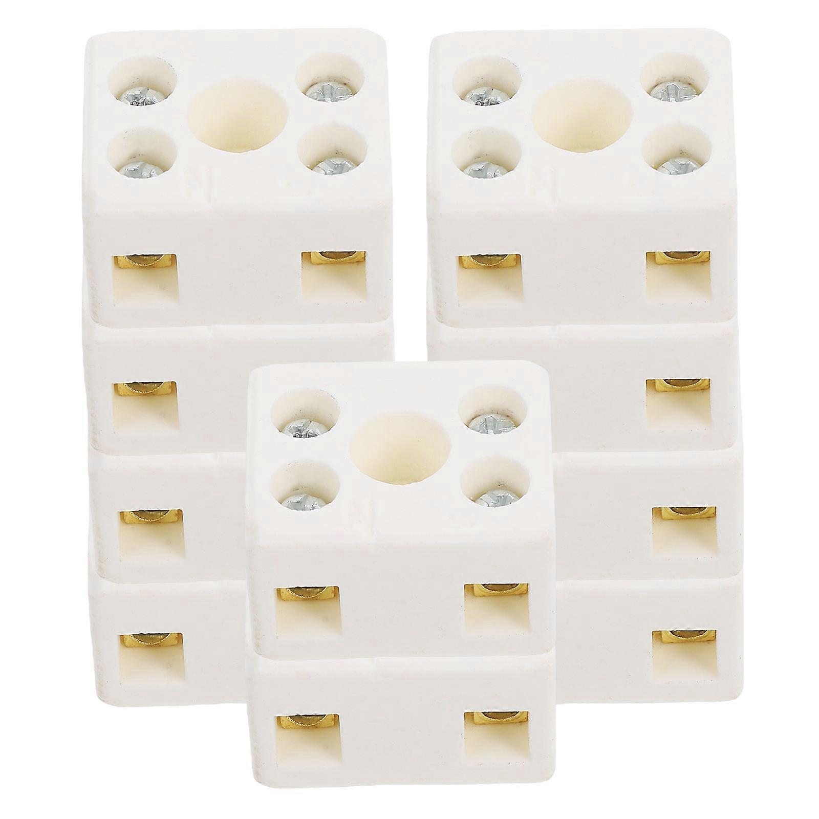 Electrical Ceramic Terminal Connectors for Wire Cable 10Pcs High Temp White